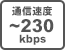 通信速度〜230kbps
