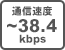 通信速度〜38.4kbps