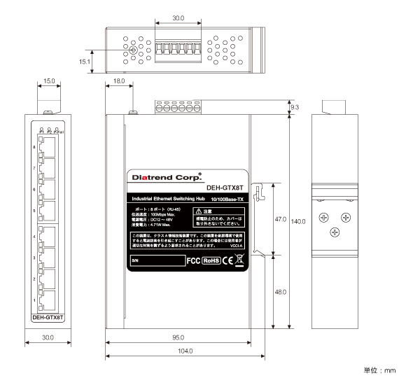 DEH-GTX8T 30.0~104.0~149.3mmiW~D~Hj