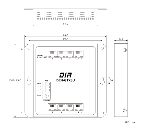 DEH-GTX8U 148.0~24.2~134.0mmiW~D~Hj