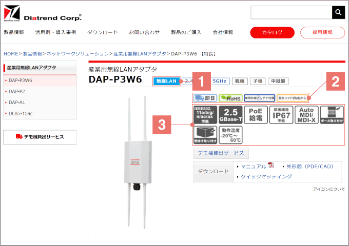DAP-P2製品ページ